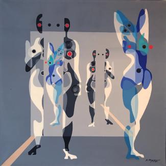 Divided Nude, 73.5x73cm, 1989