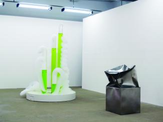 Medalla's Bubble machines & Hilgemann's Double stainless steel sculpture